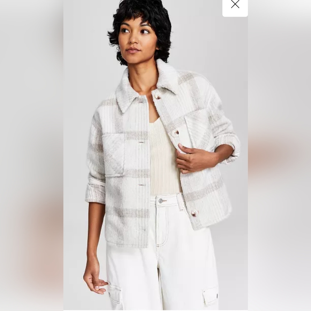 NWT And Now This Cropped Plaid Jacket size 2X